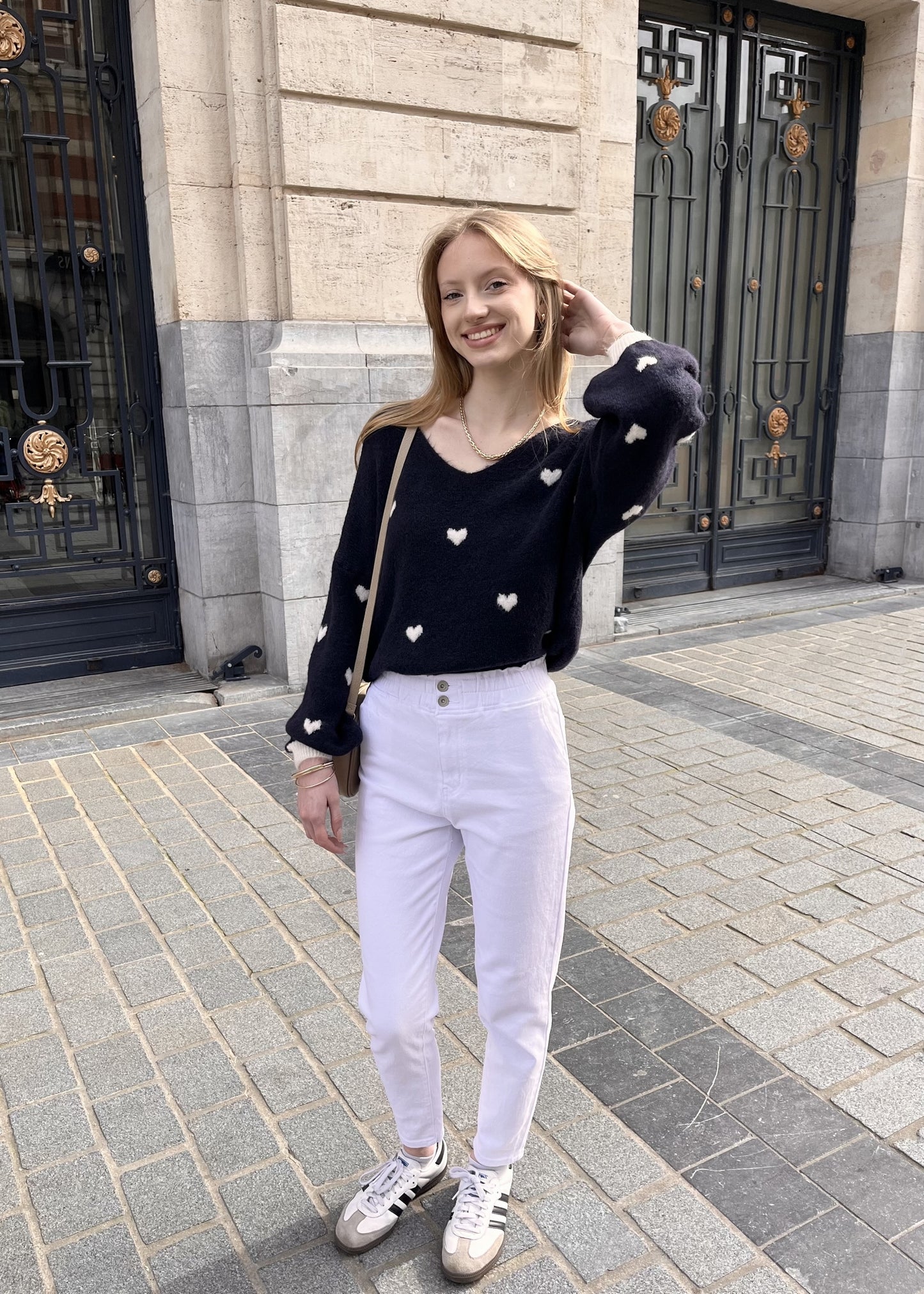 Jean coupe mom BLANC