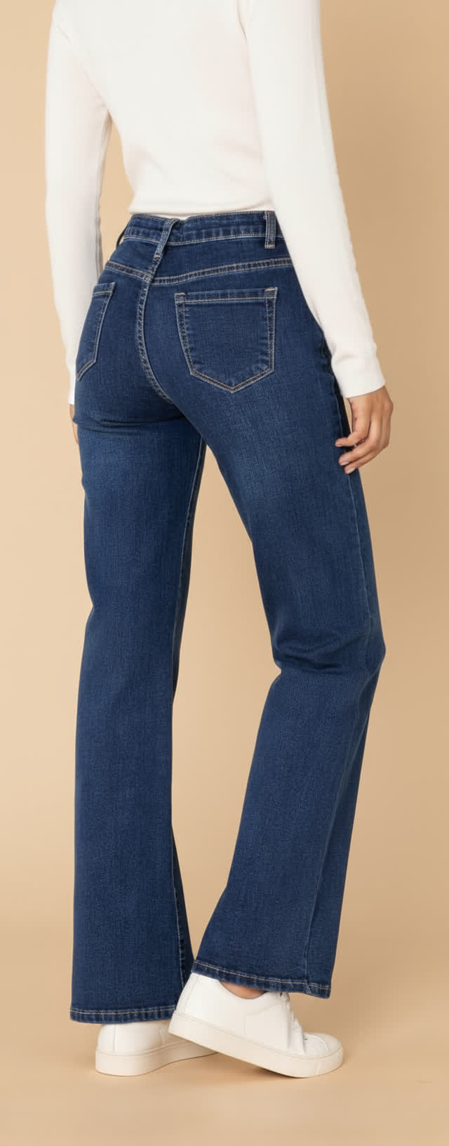 Jean évasé taille haute – coupe bootcut stretch BLEU BRUT