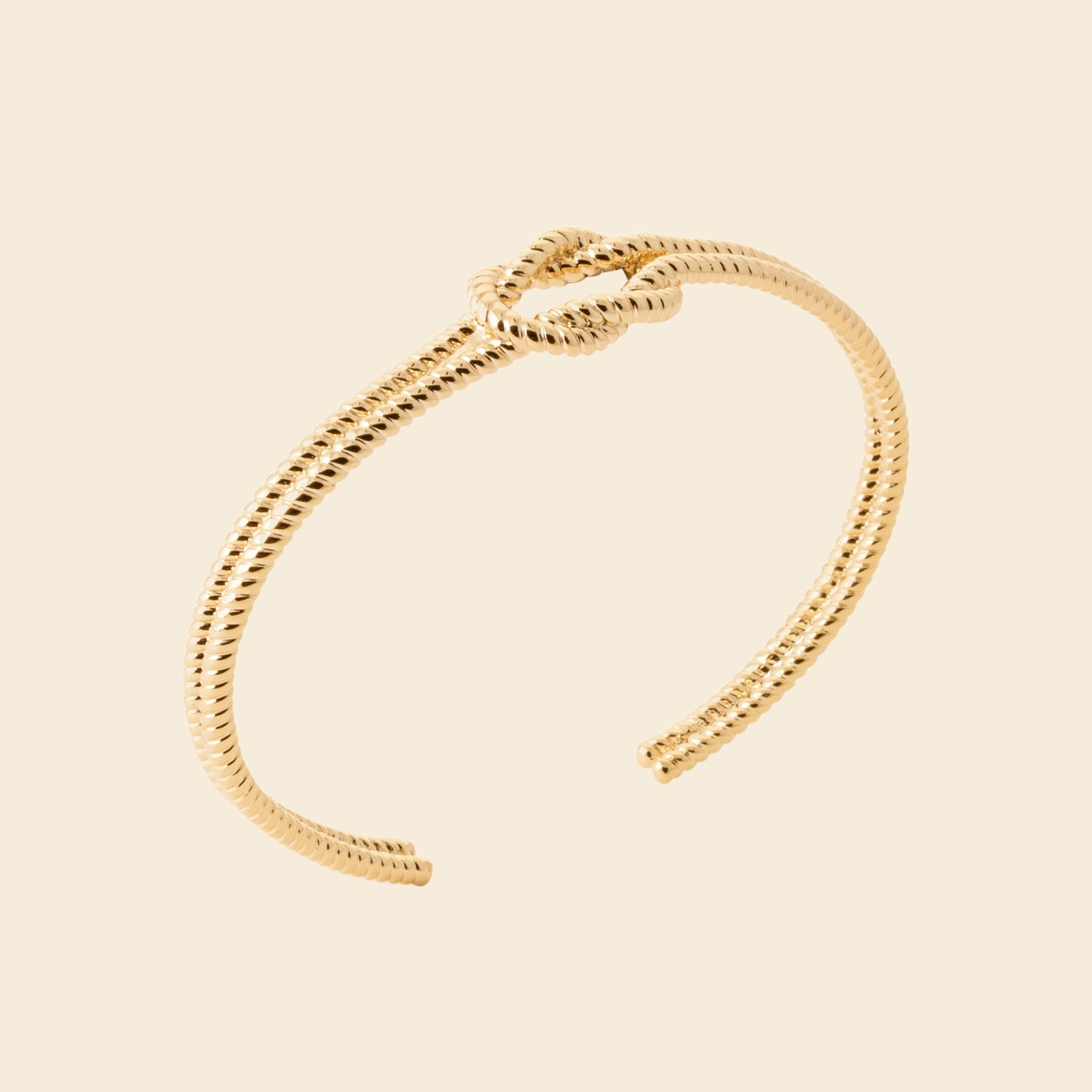 Jonc noeud torsadé plaqué or - 58 cm