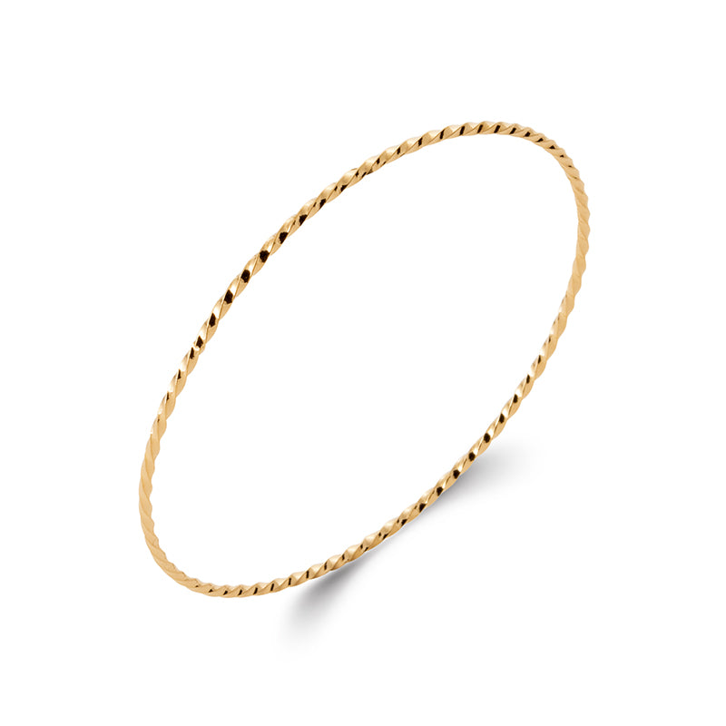 Jonc plaqué or 62 mm - torsadé