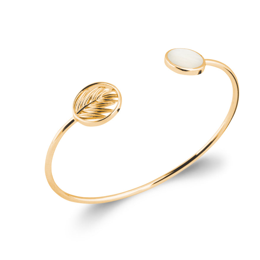 Jonc plaqué or nacre