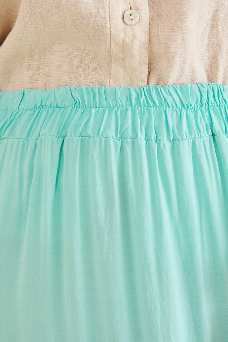 Jupe longue fluide en viscose Bohème TURQUOISE