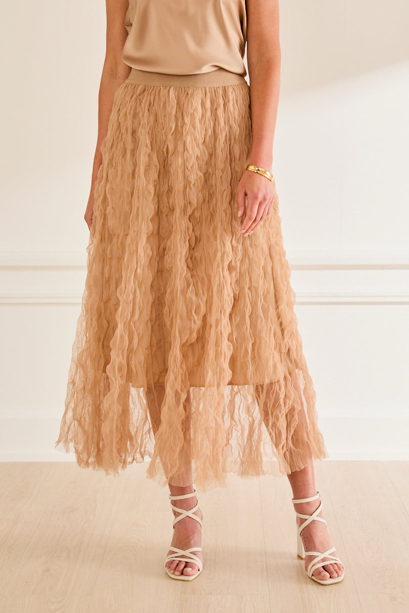 Jupe longue tulle Aline CHAMPAGNE