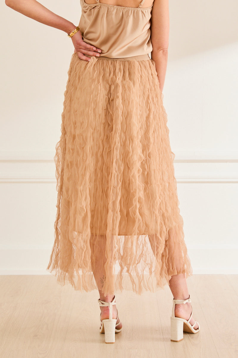 Jupe longue tulle Aline CHAMPAGNE