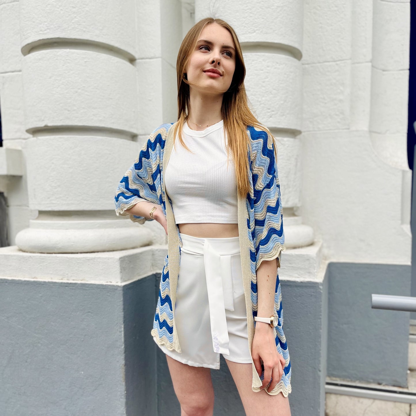 Kimono ajouré BLEU