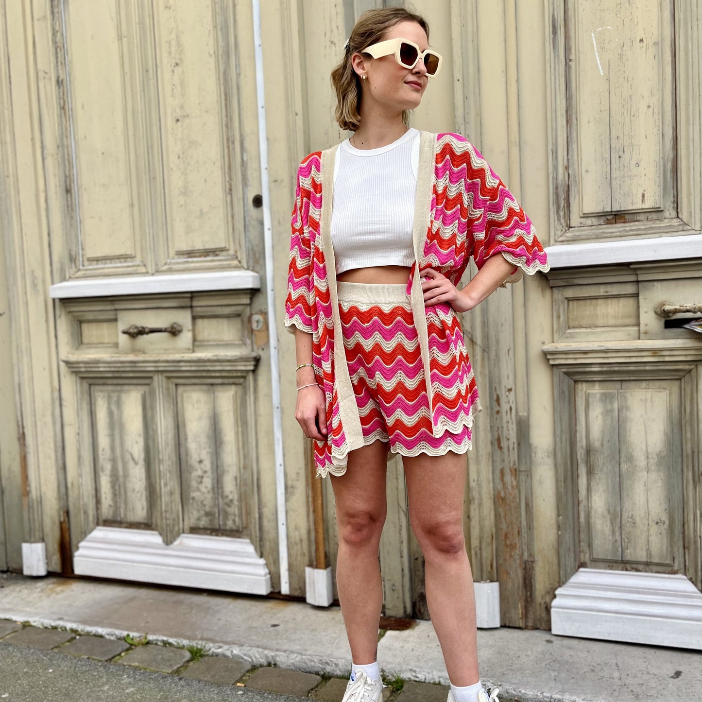 Kimono ajouré FRAMBOISE