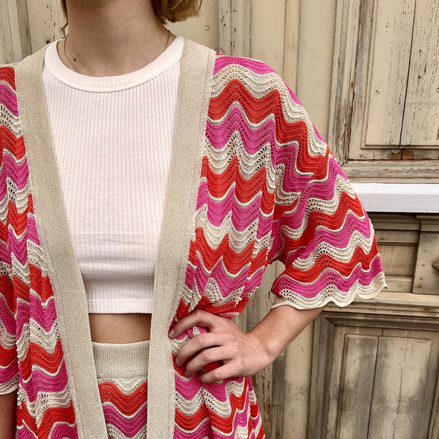 Kimono ajouré FRAMBOISE