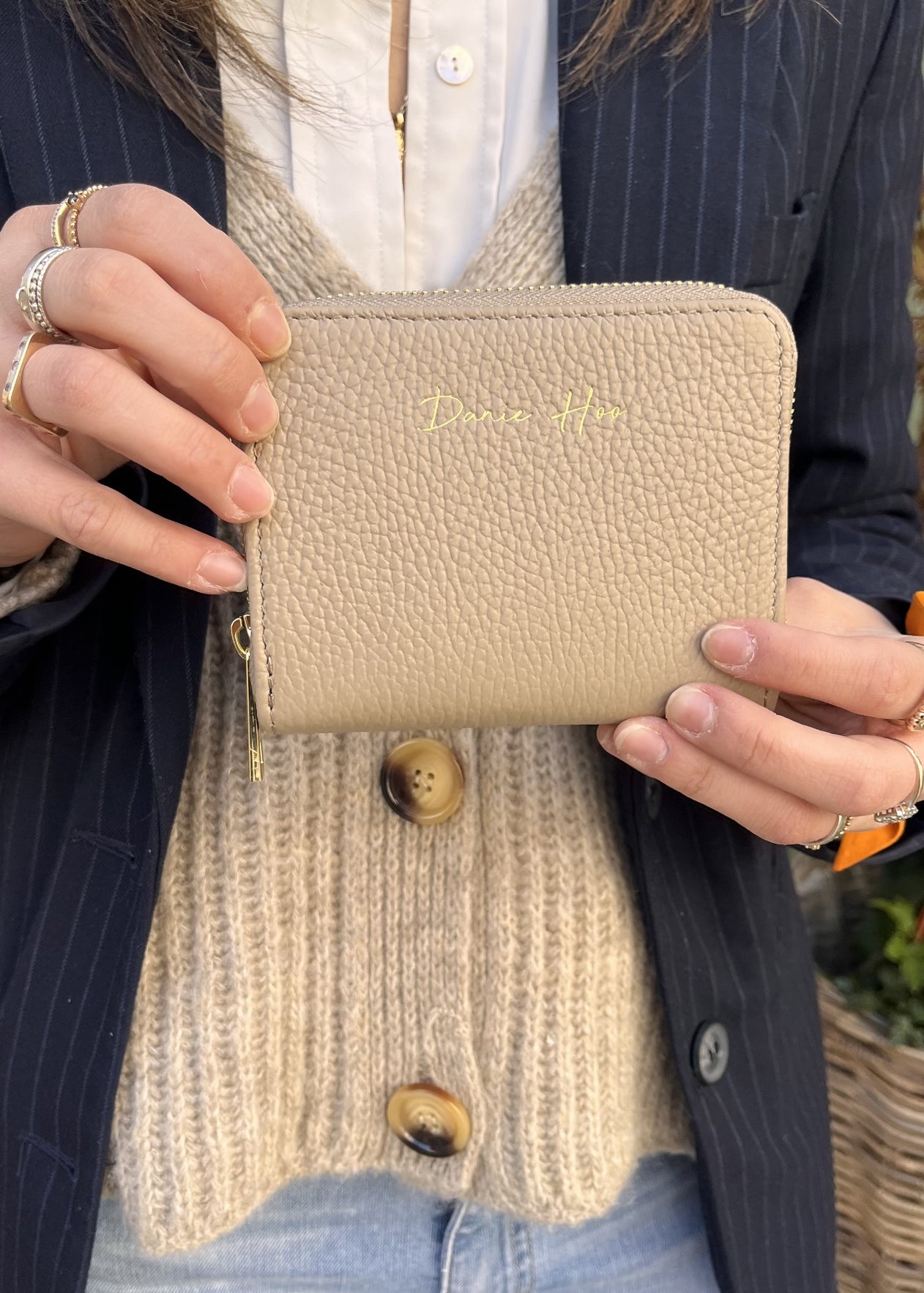 Mini-compagnon en cuir Lisa TAUPE