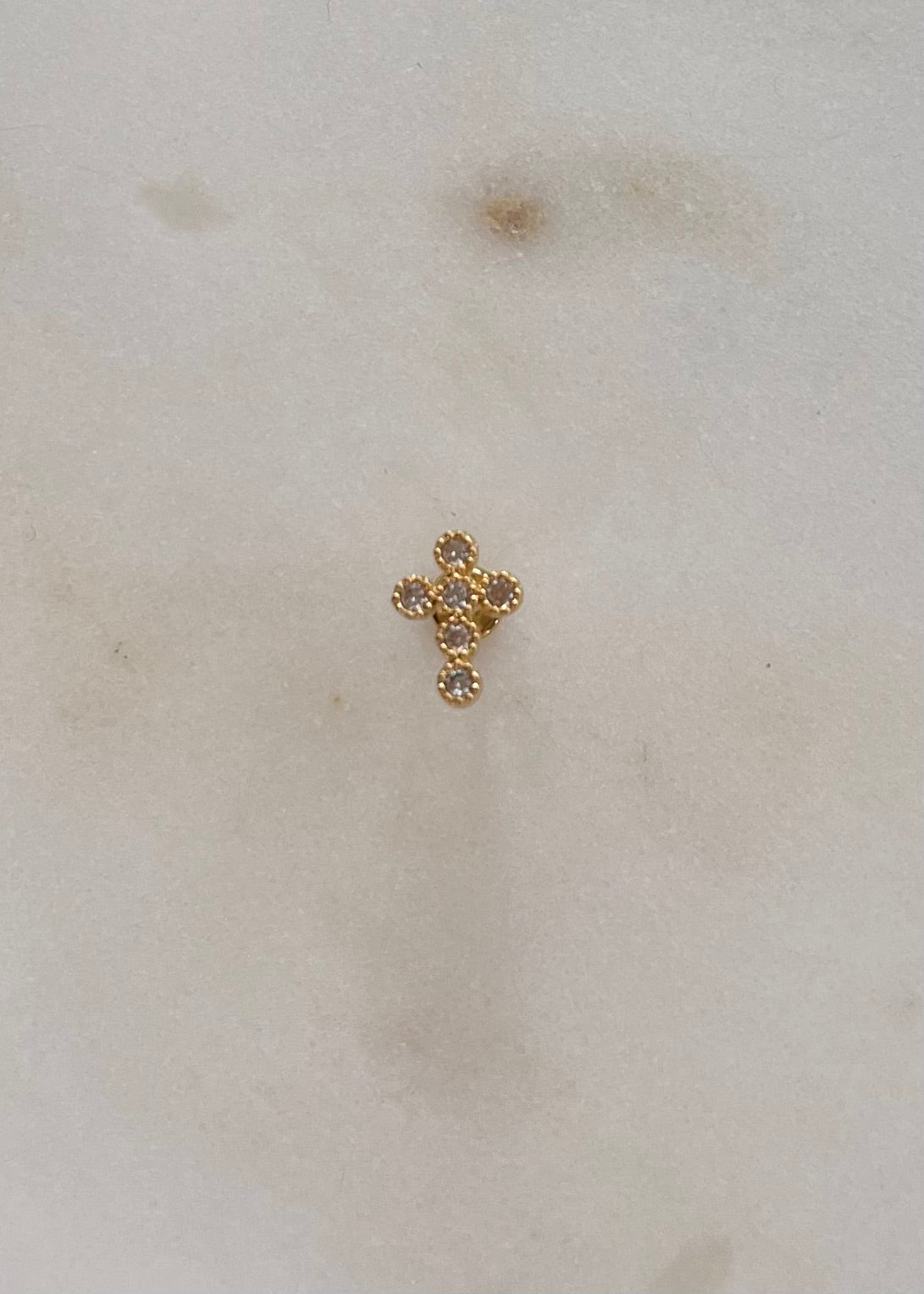 Piercing croix et brillants STRASS CRISTAL