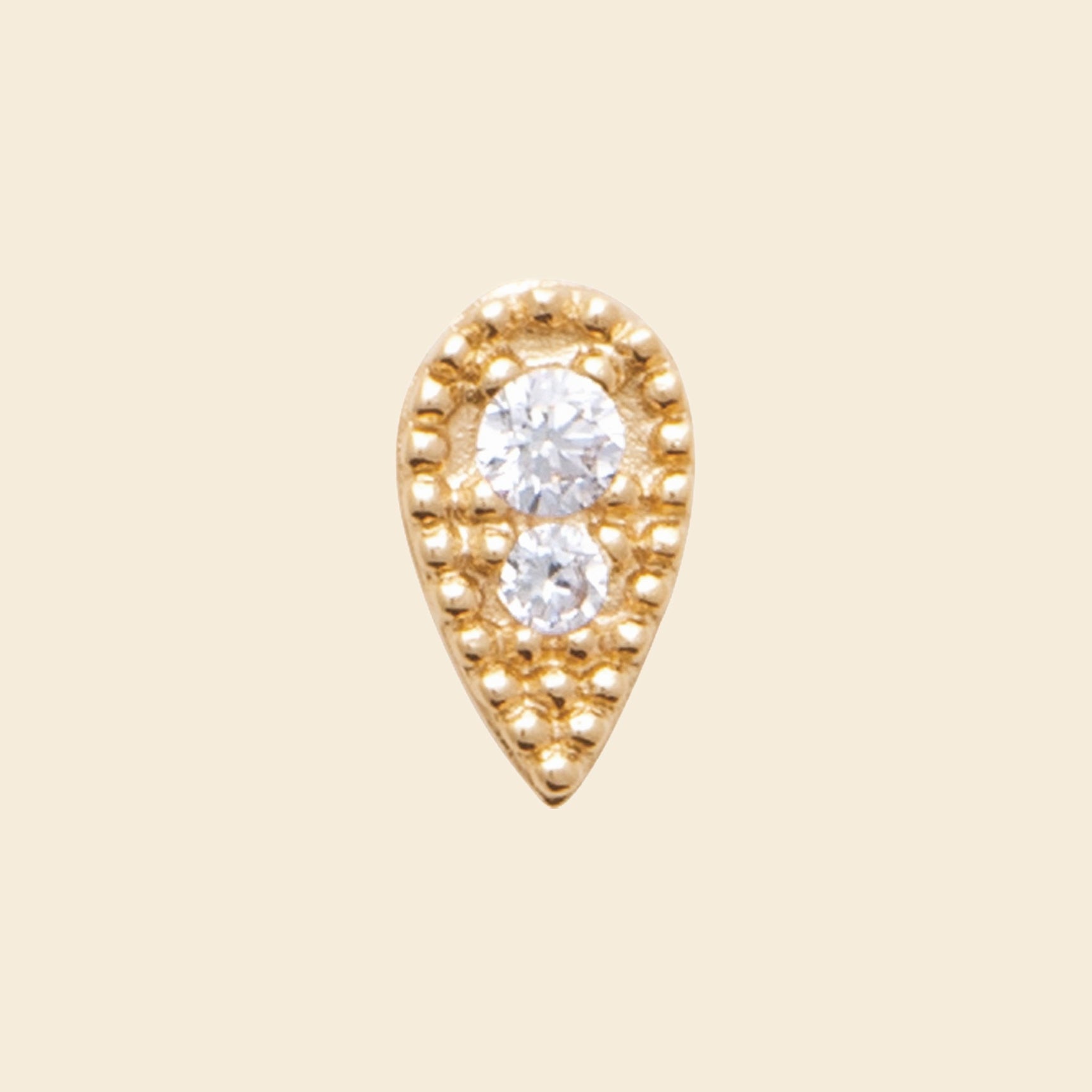 Puce goutte plaqué or zircons - vendu à l&