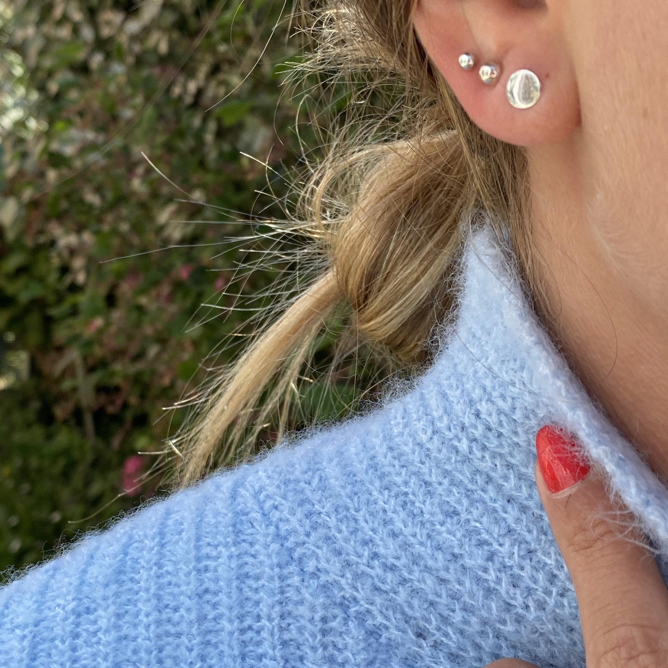 Puces argent rhodié