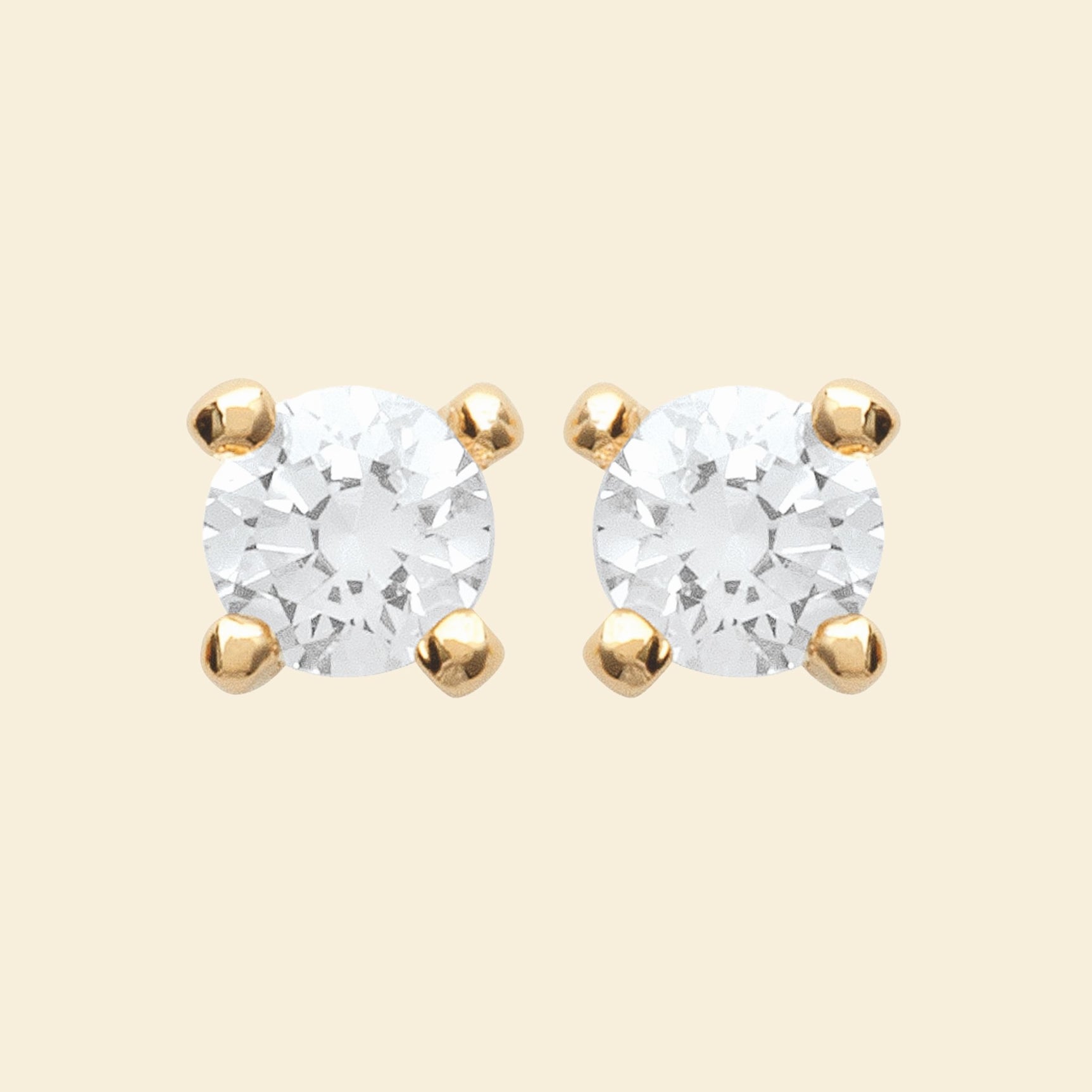 Puces d’oreilles plaqué or 3mm