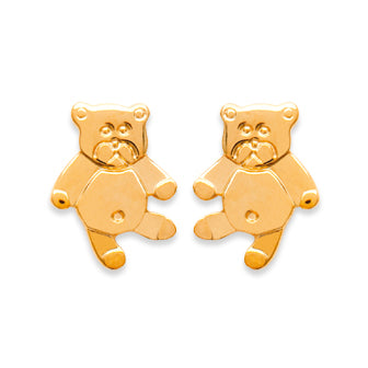 Puces ourson plaqué or