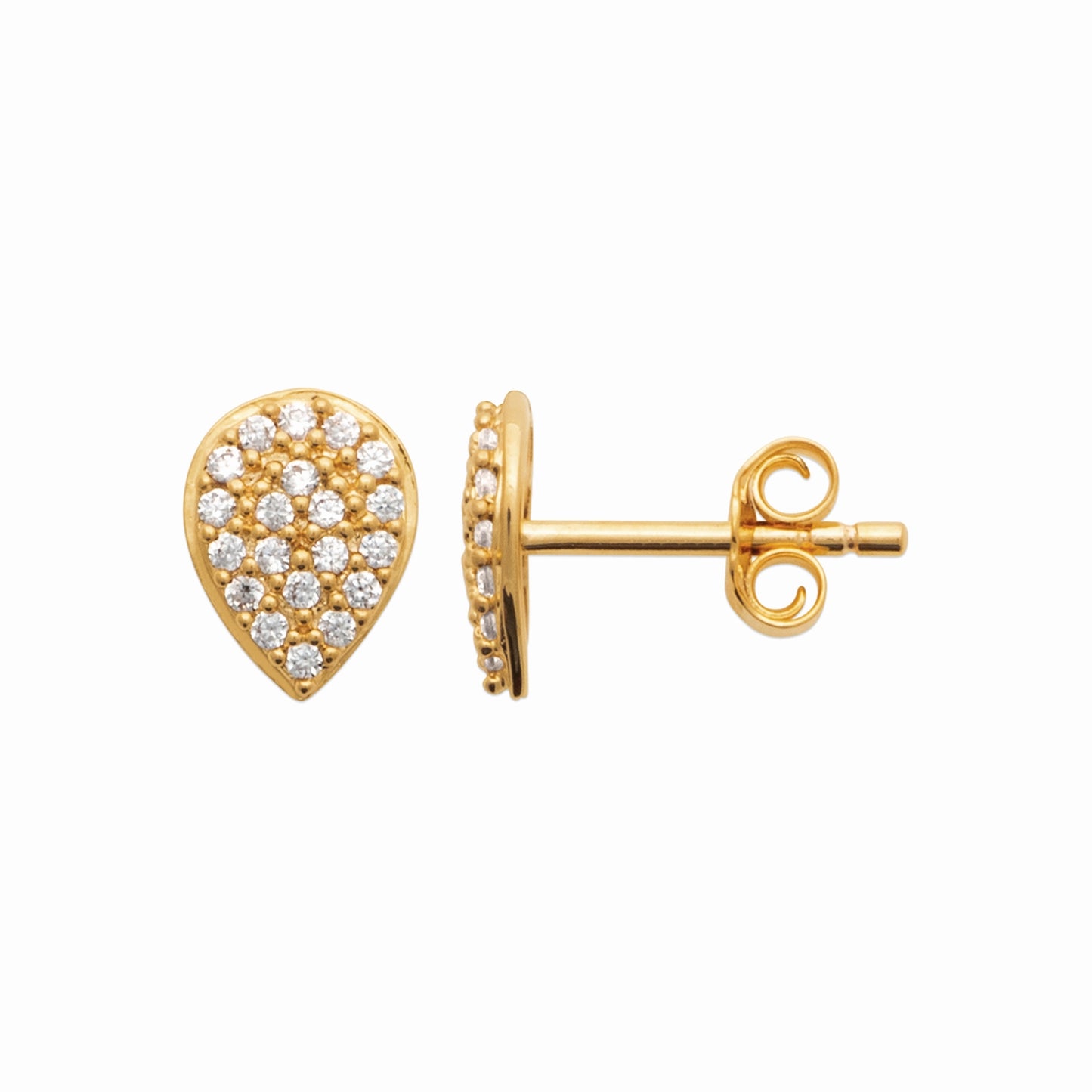 Puces plaque or & brillants