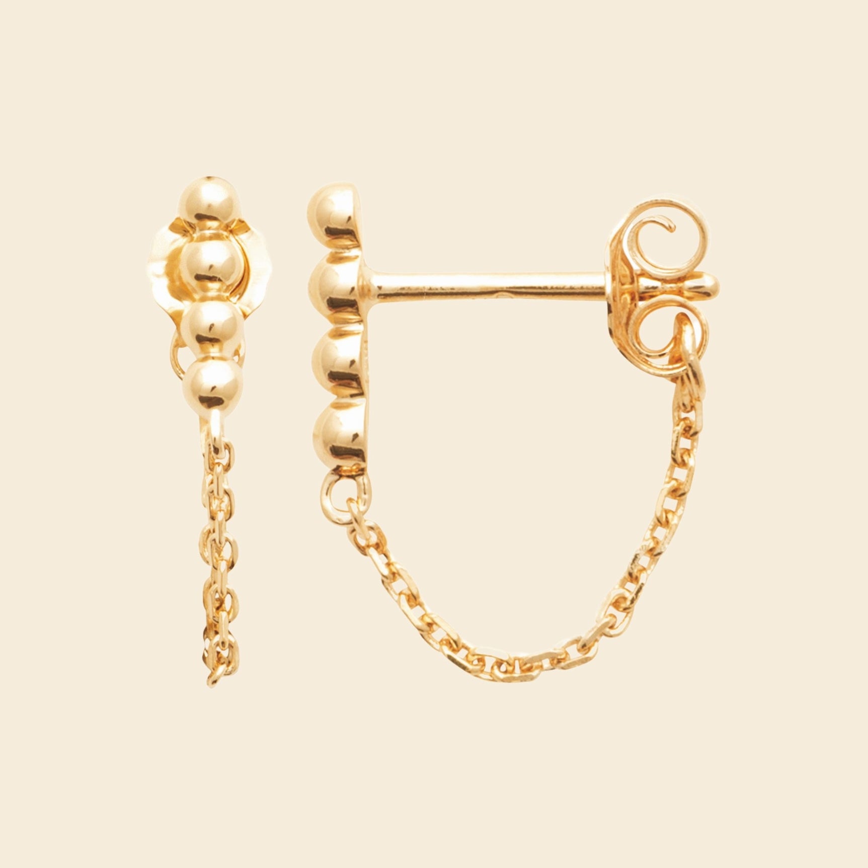 Puces plaqué or chaîne