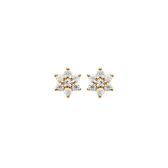 Puces plaqué or étoile & brillants