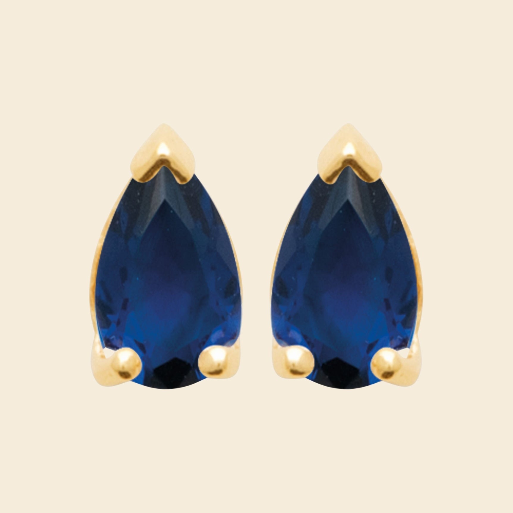 Puces plaqué or goutte bleue