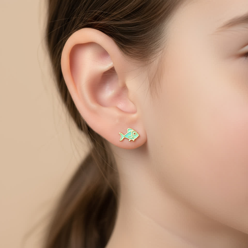 Puces poisson plaqué or