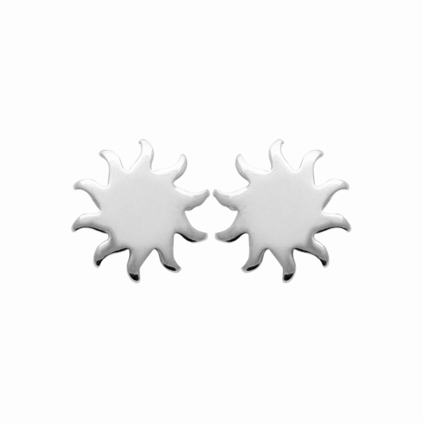 Puces soleil argent rhodié