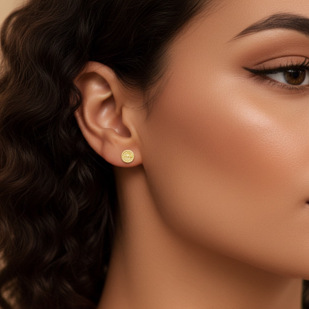 Puces soleil plaqué or