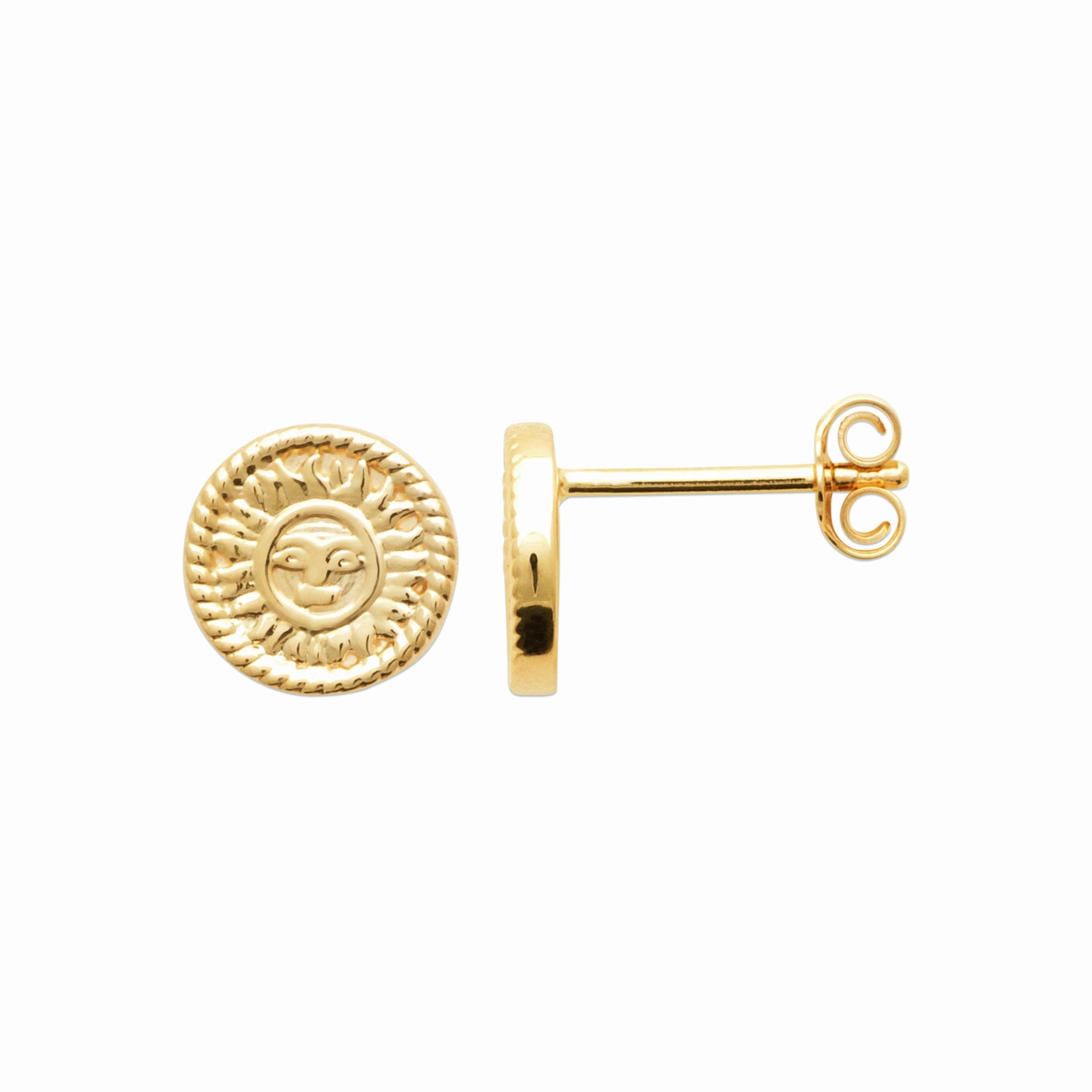Puces soleil plaqué or