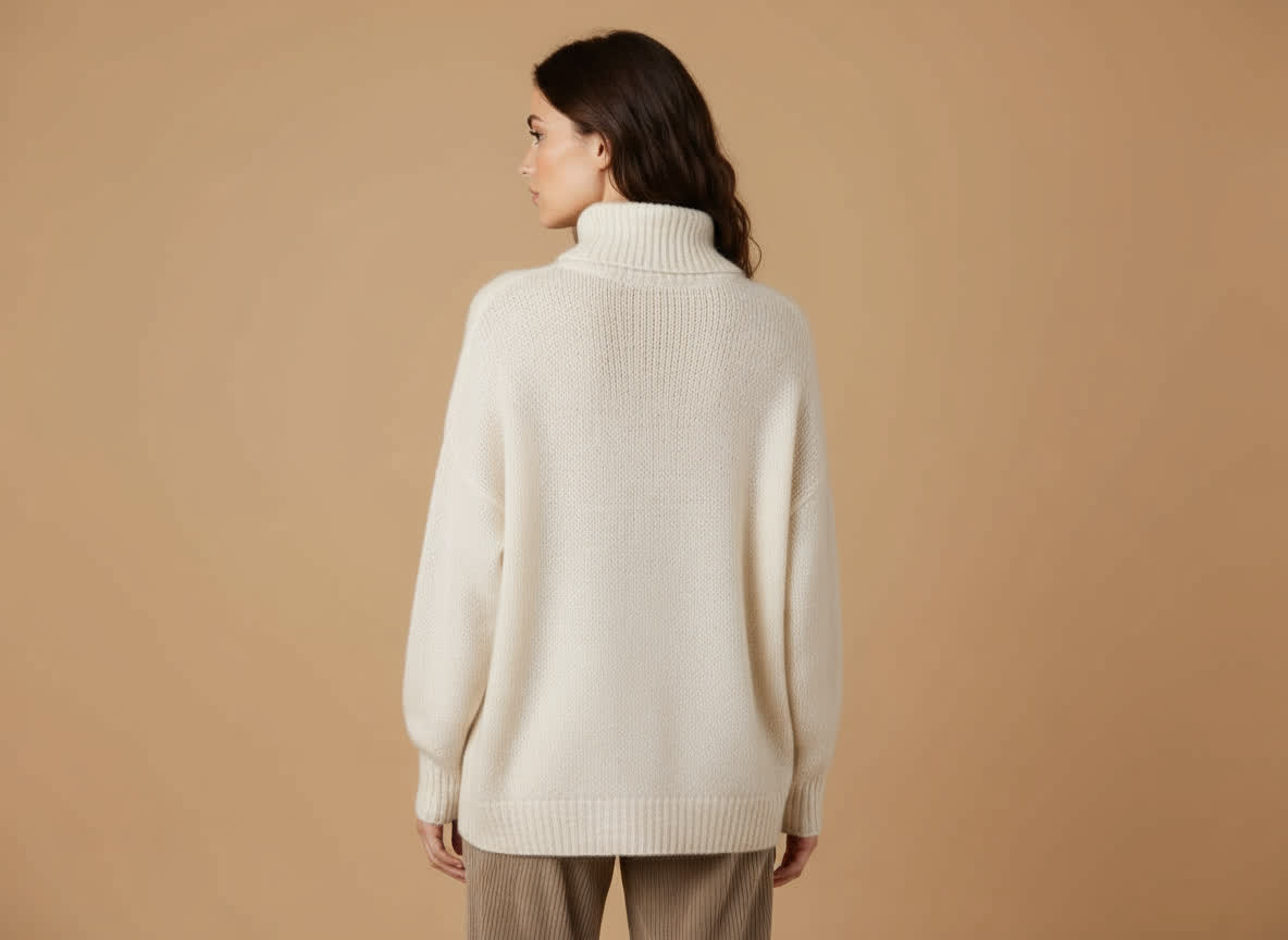 Pull col boule Barbara ECRU