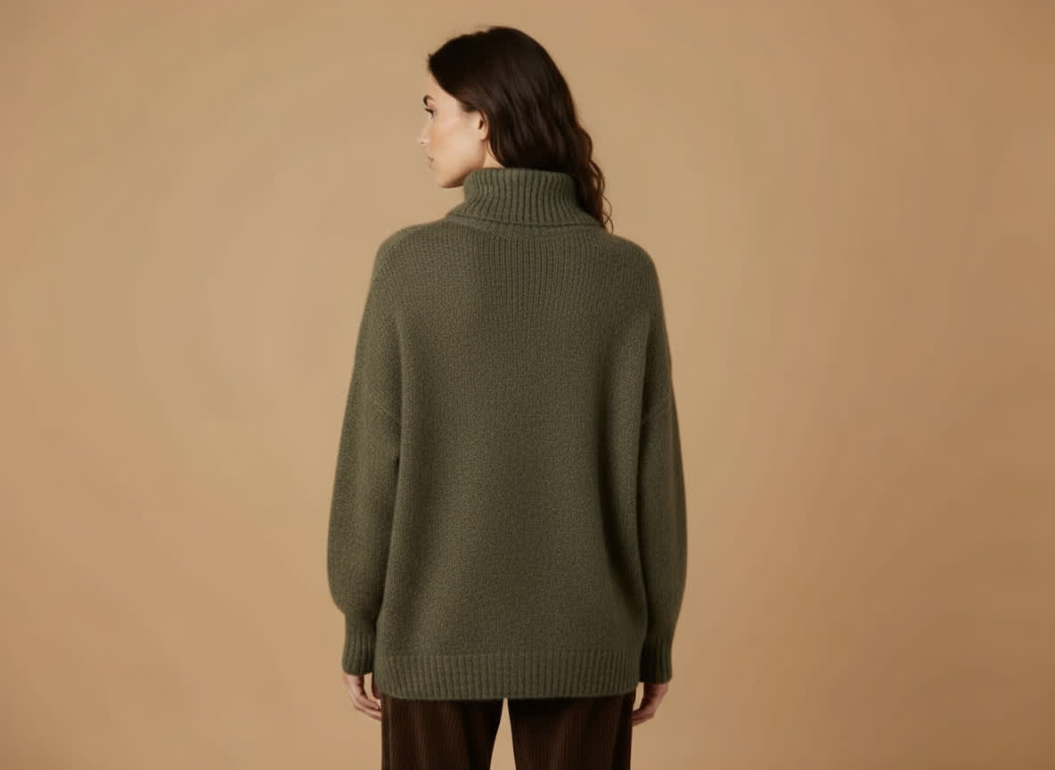 Pull col boule Barbara KAKI