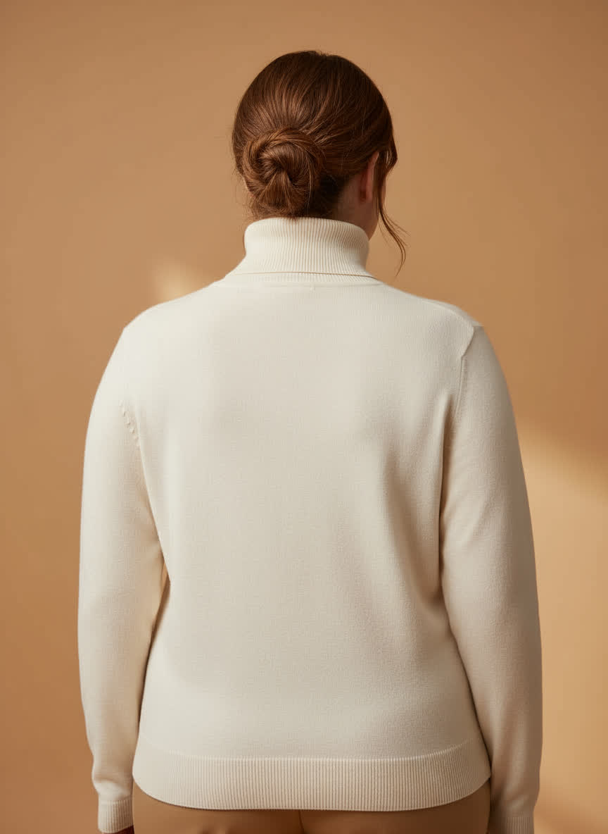 Pull col roulé Ninon - maille douce ECRU