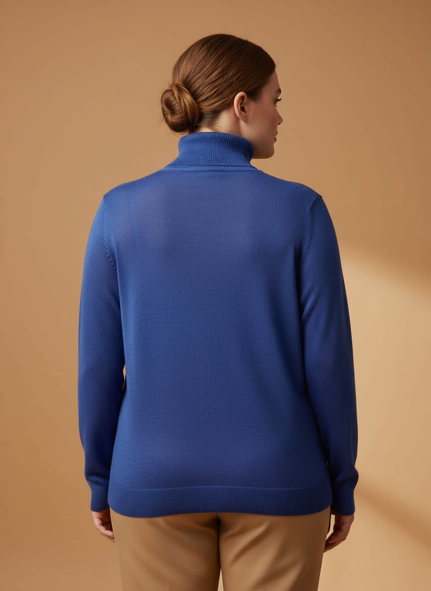 Pull col roulé Ninon - maille douce ROYAL