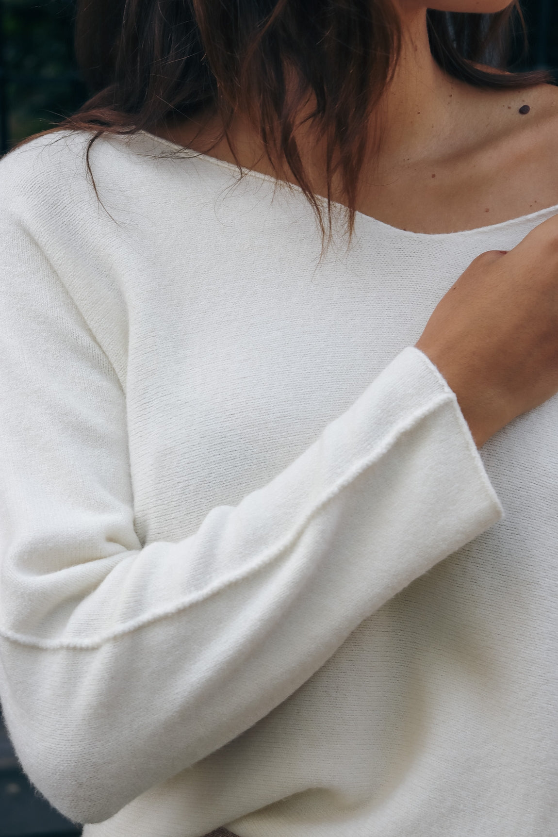 Pull col v Andréa ECRU