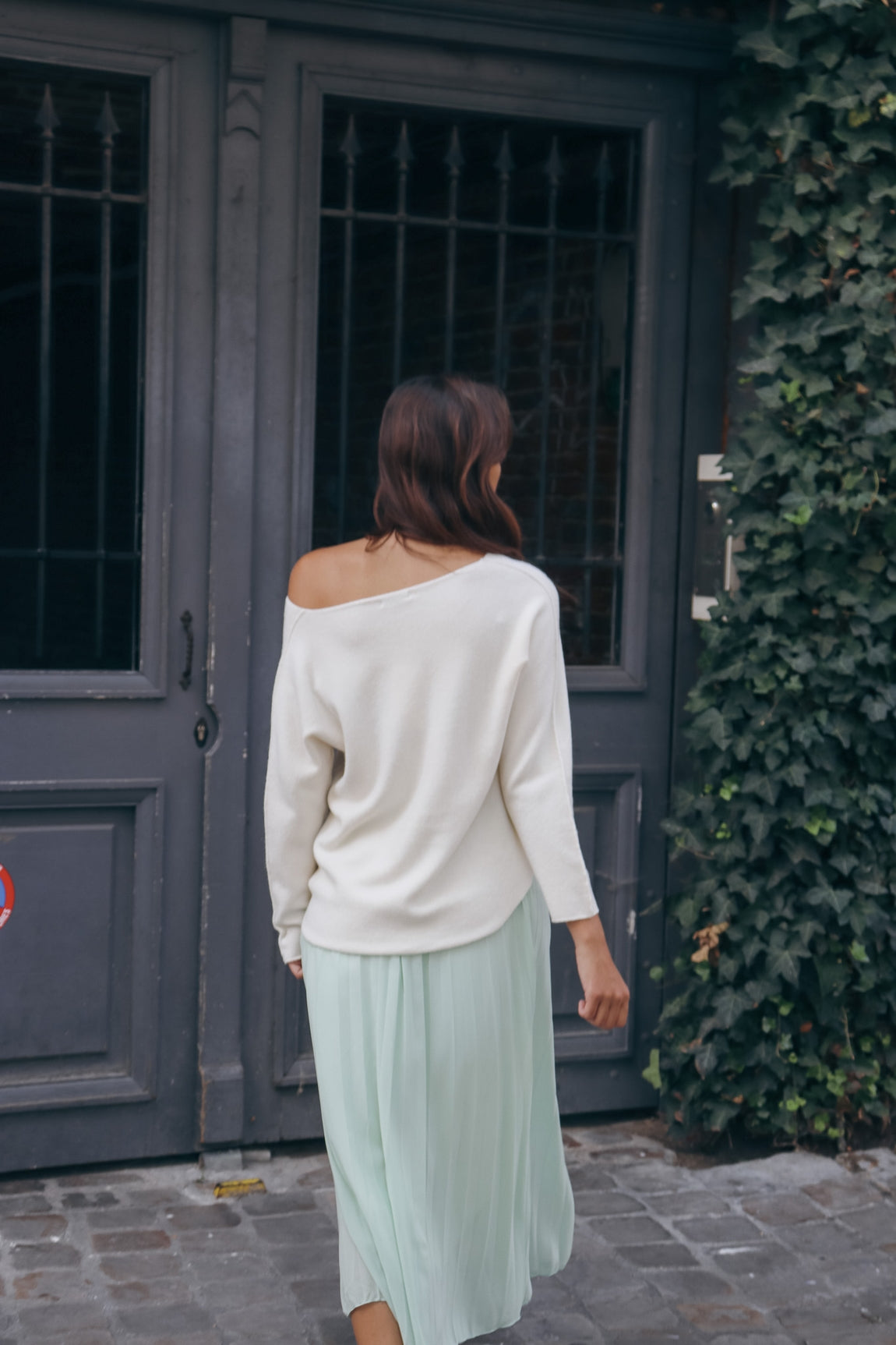 Pull col v Andréa ECRU