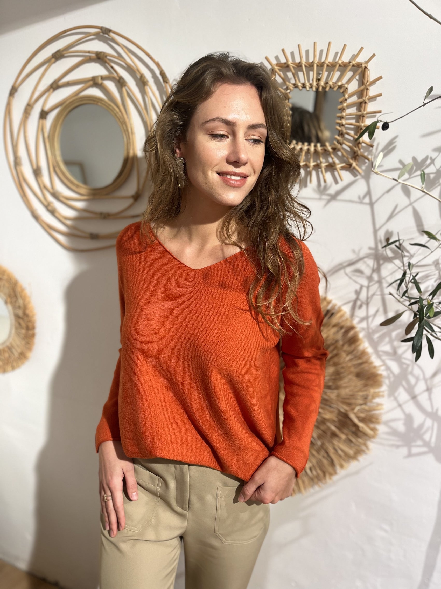 Pull col v Andréa ORANGE