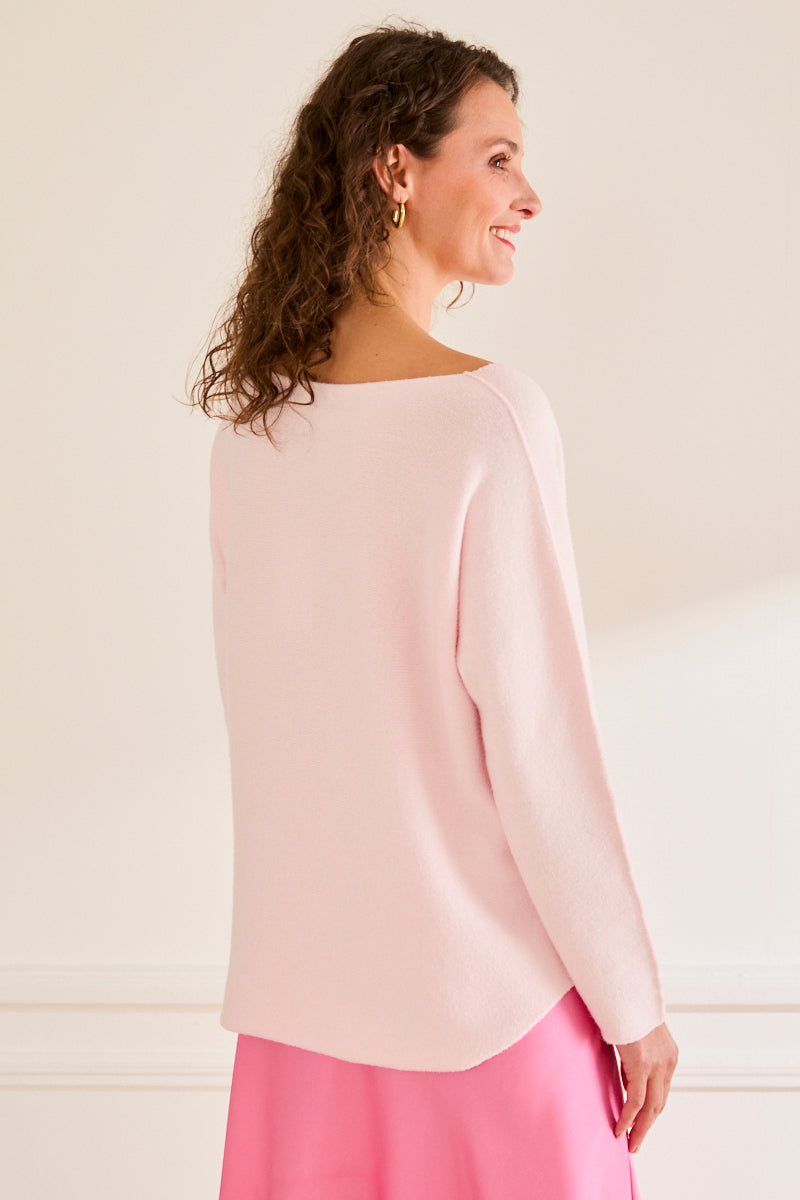 Pull col v Andréa ROSE PALE
