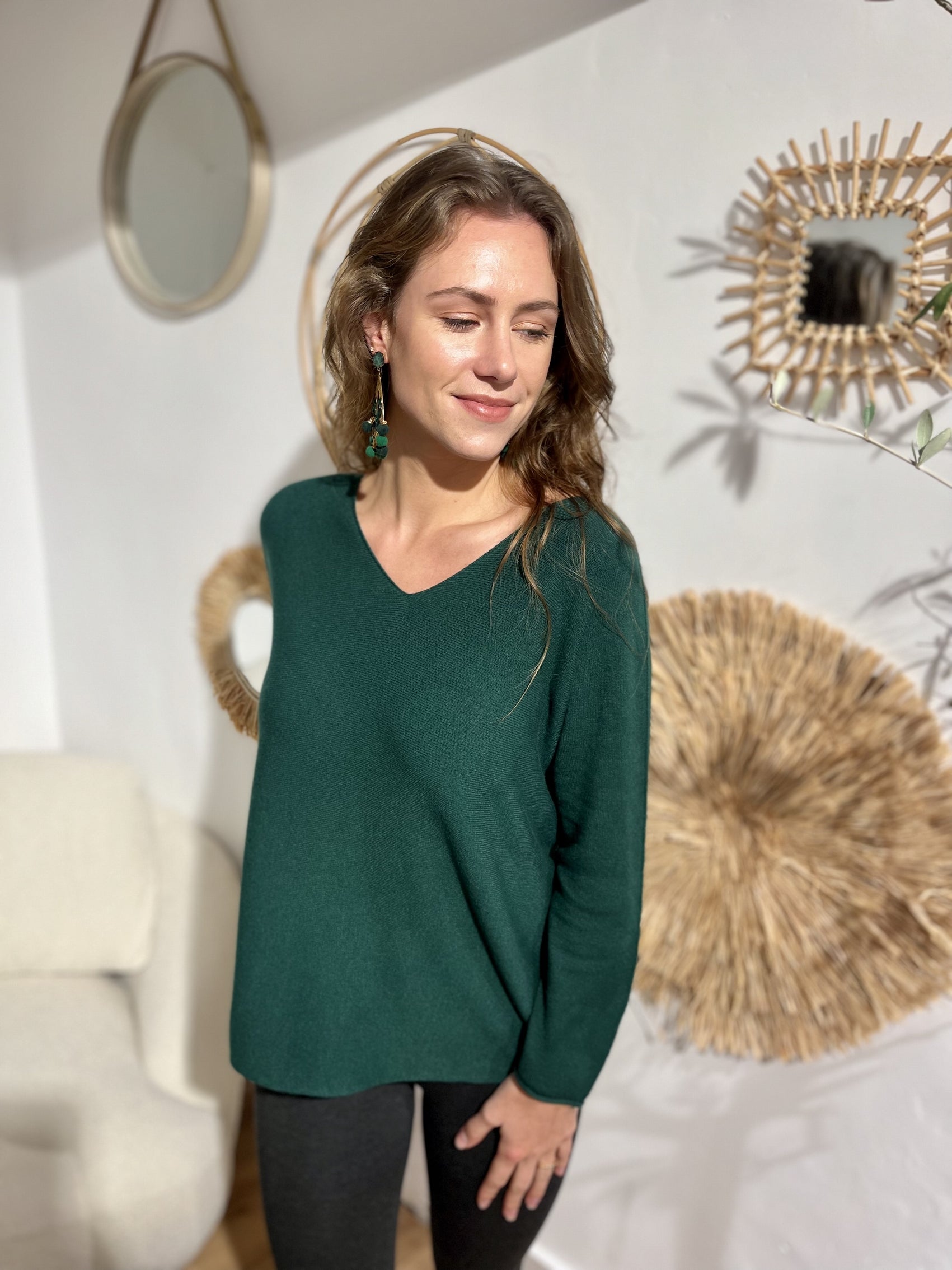 Pull col v Andréa VERT GUCCI