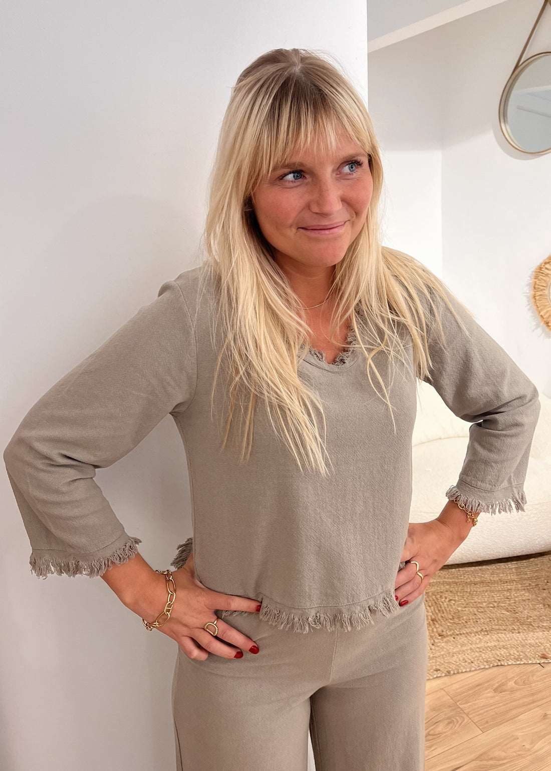 Pull coton frangé Léonie FANGO