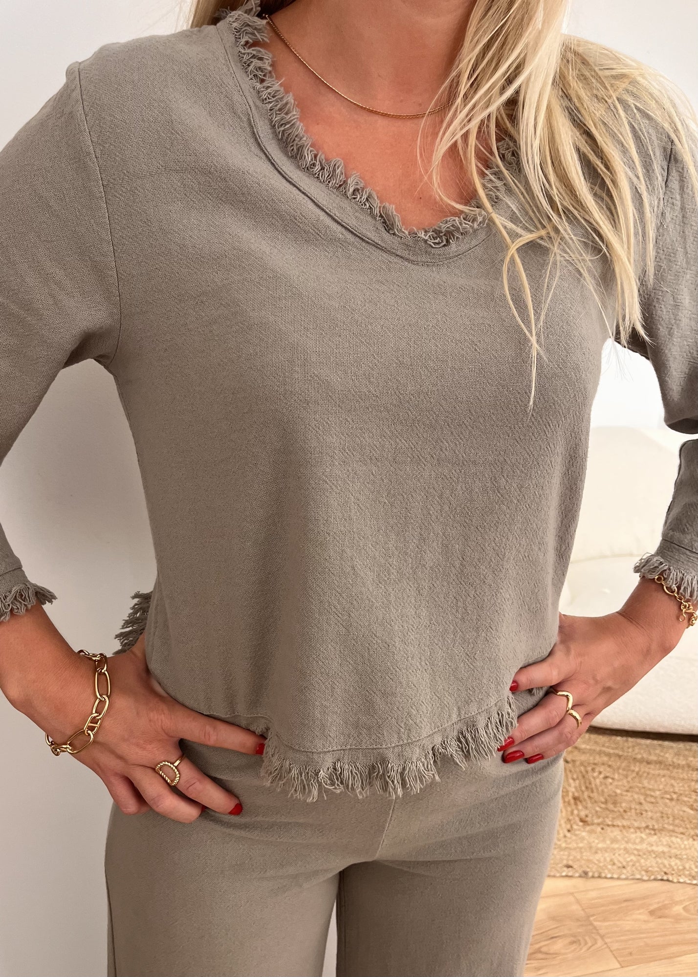 Pull coton frangé Léonie FANGO