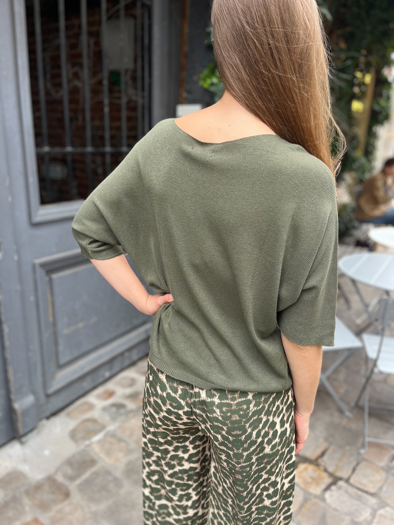 Pull manches chauve-souris Lili KAKI