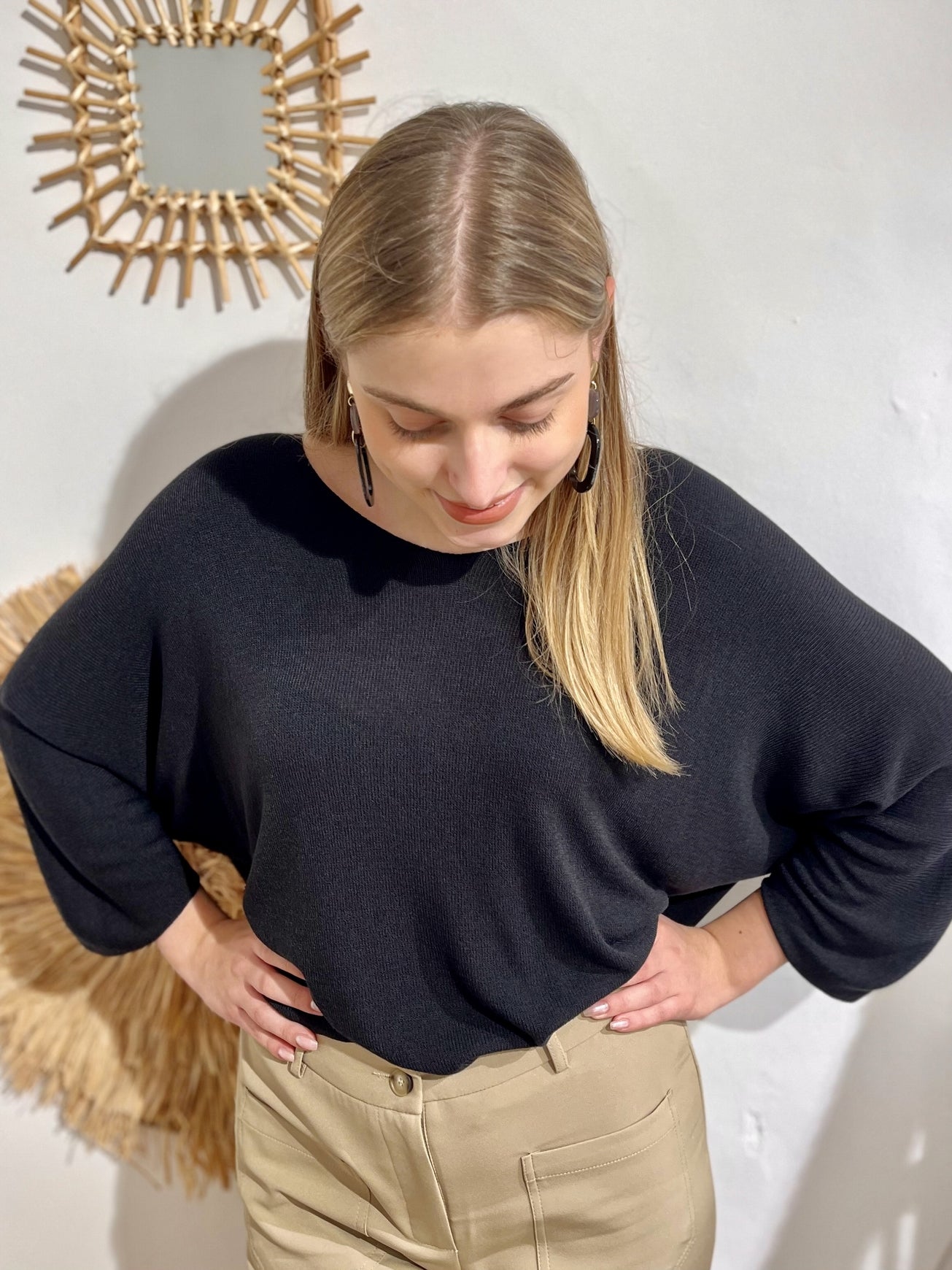 Pull manches chauve-souris Lili NOIR