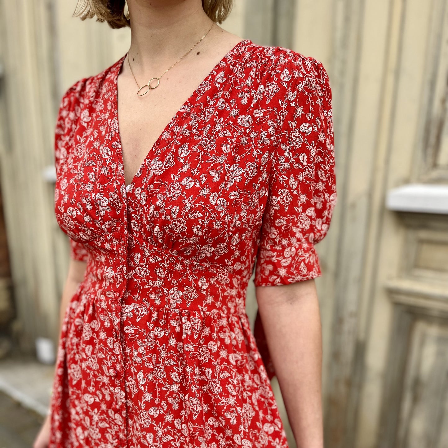 Robe boutonnée ROUGE