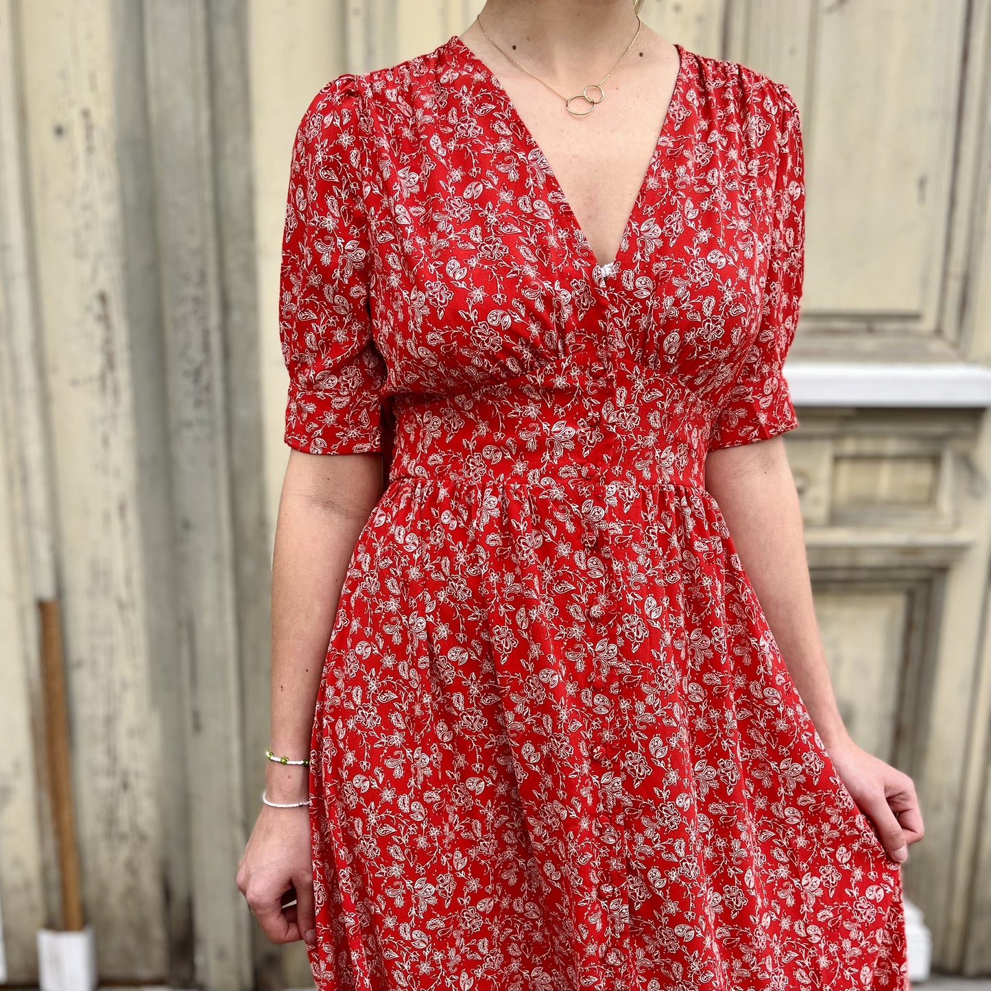 Robe boutonnée ROUGE
