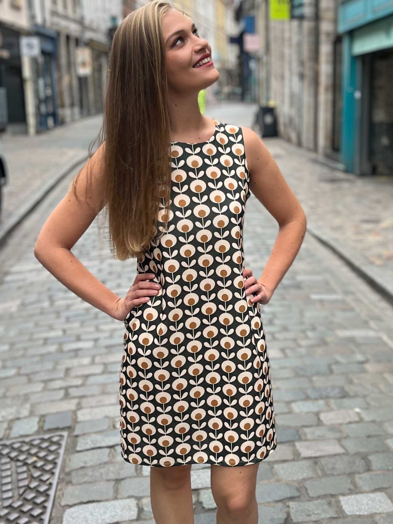 Robe courte 3 trous Seventies KAKI/CAMEL