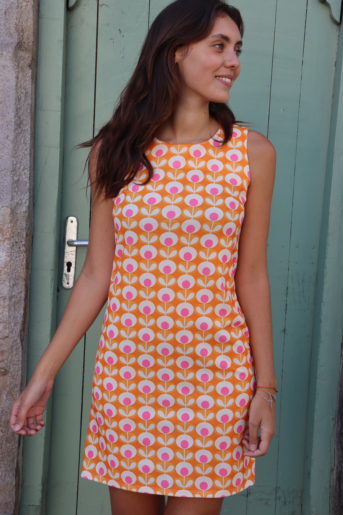 Robe courte 3 trous Seventies ORANGE/FRAMB