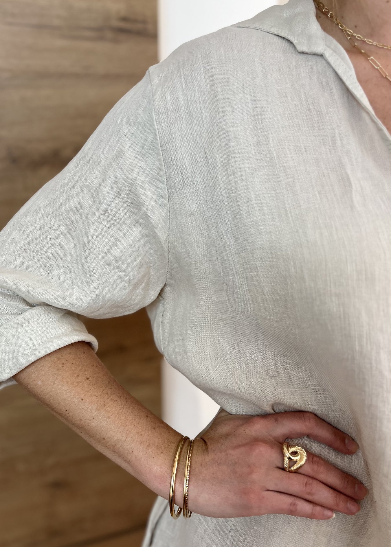 Robe courte lin Aglaé BEIGE