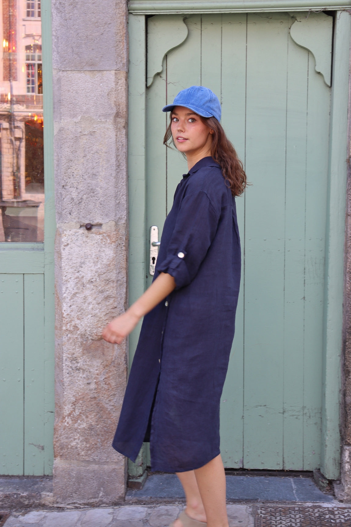 Robe courte lin aglae MARINE
