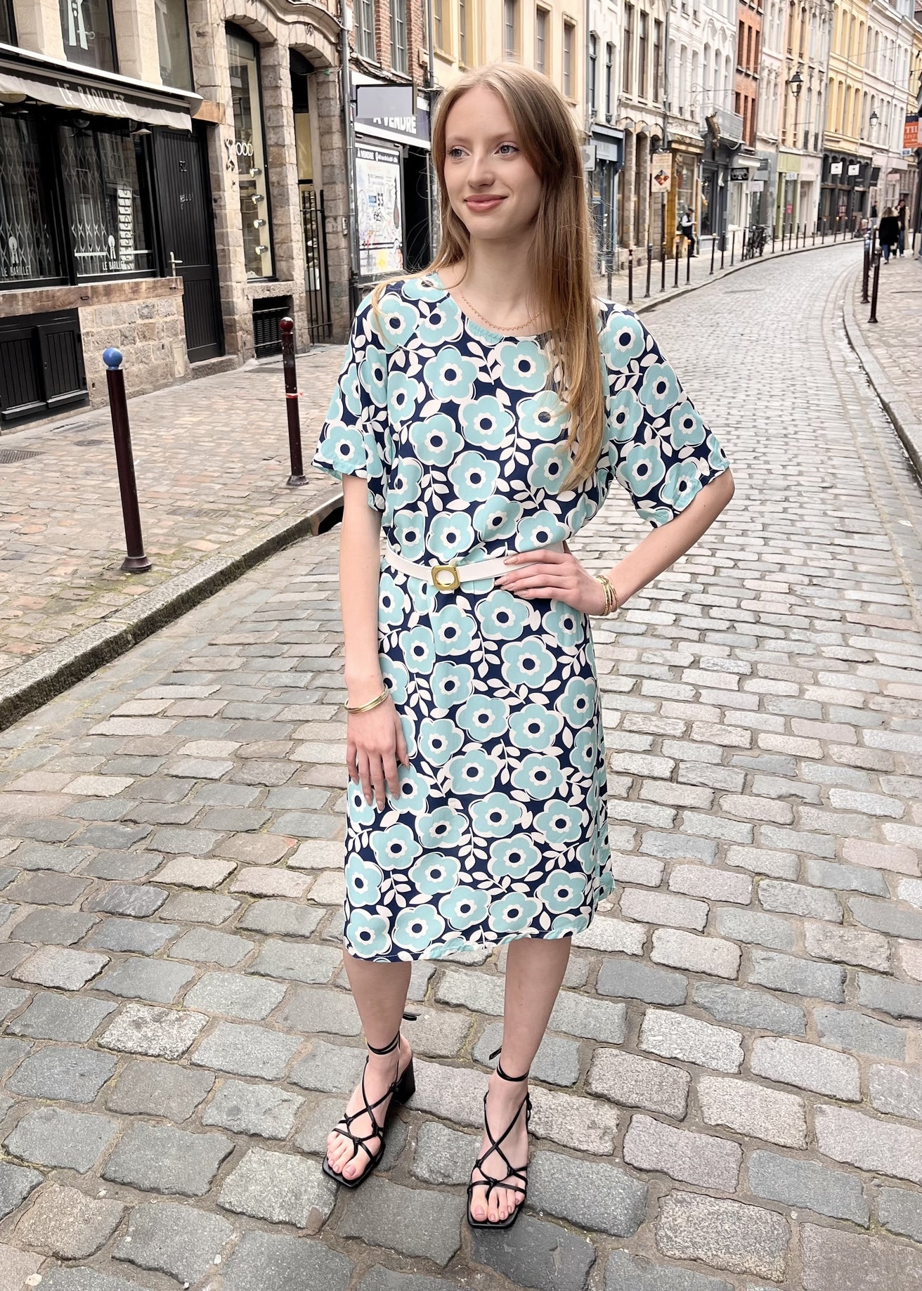 Robe imprimée fleurie Tiphaine MARINE