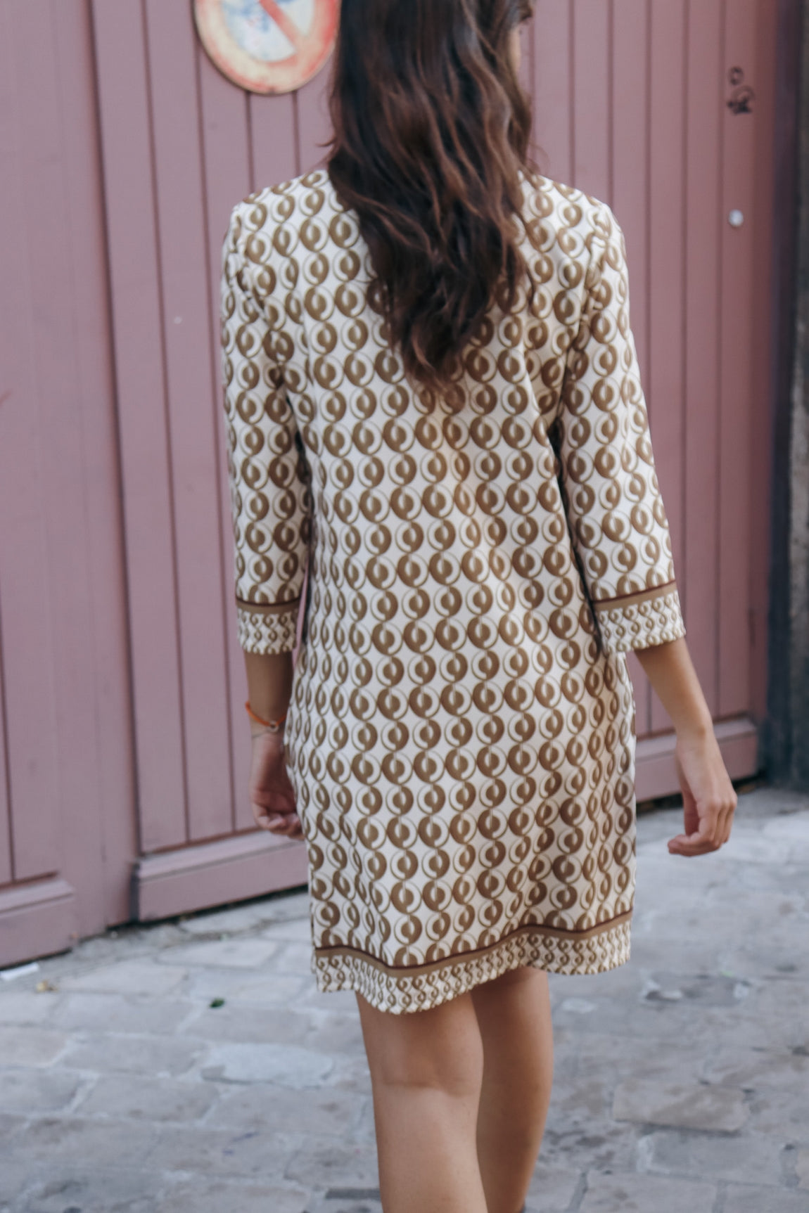 Robe imprimée graphique Danie CAMEL 25/26