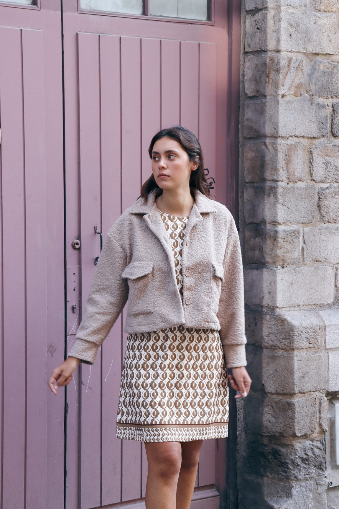 Robe imprimée graphique Danie CAMEL 25/26