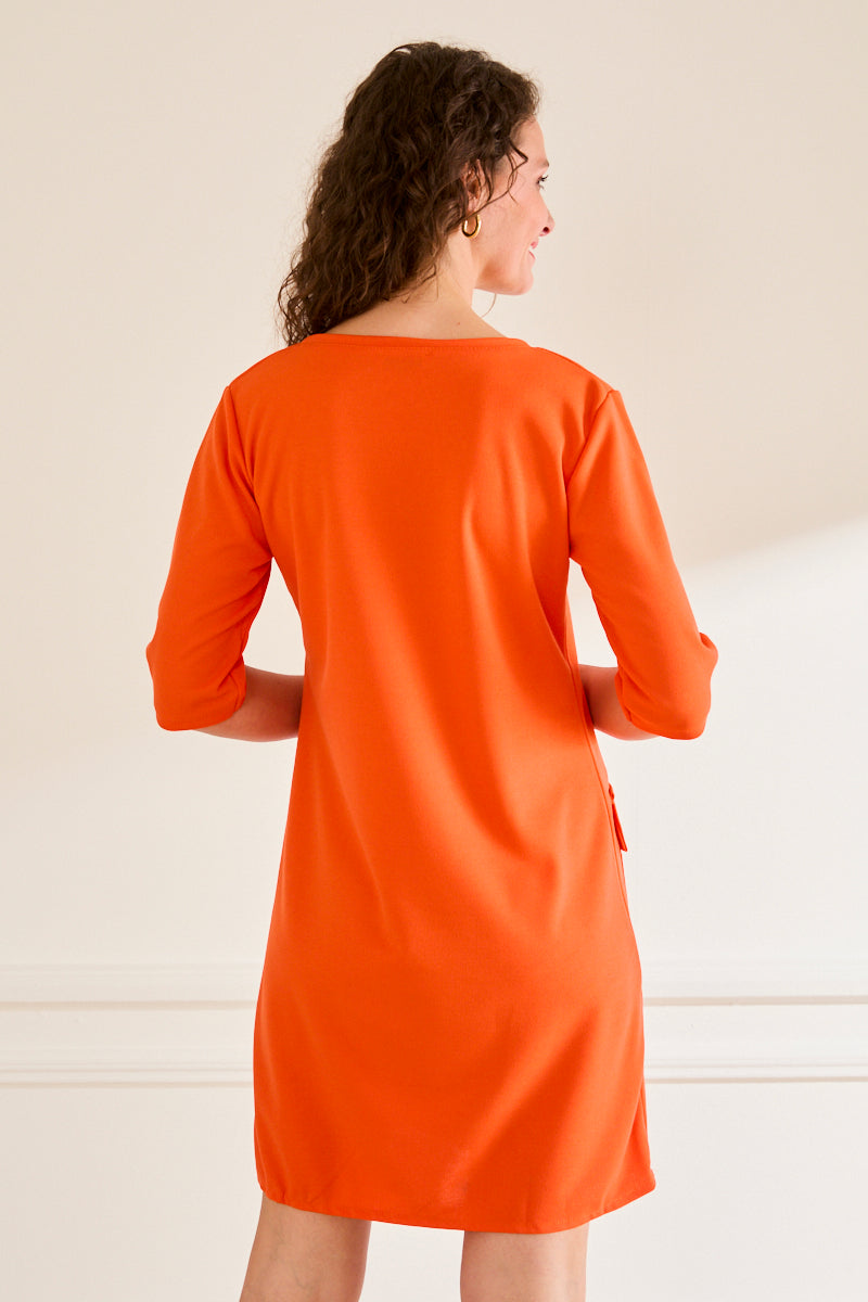 Robe poches boutons Fanny - coupe évasée ORANGE