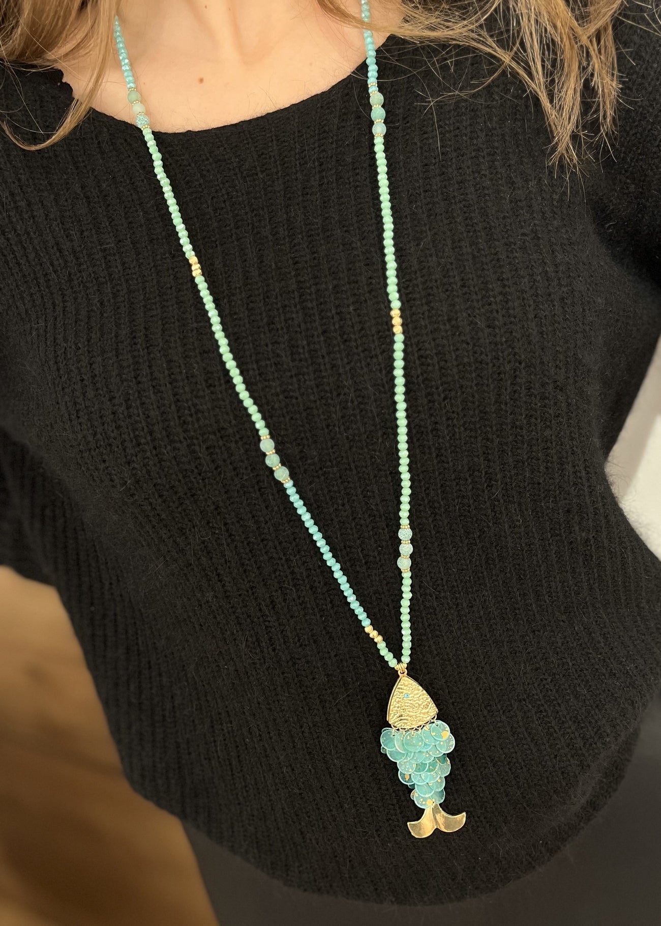 Sautoir collin TURQUOISE
