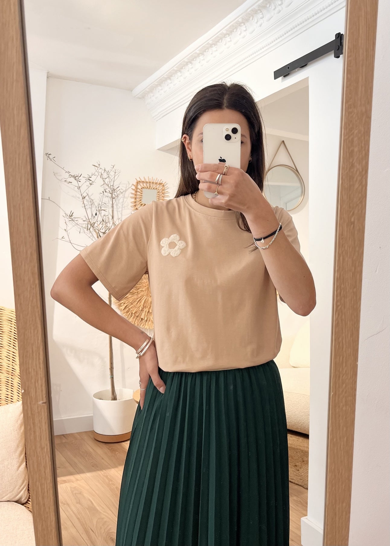 Tee-shirt flower CAMEL